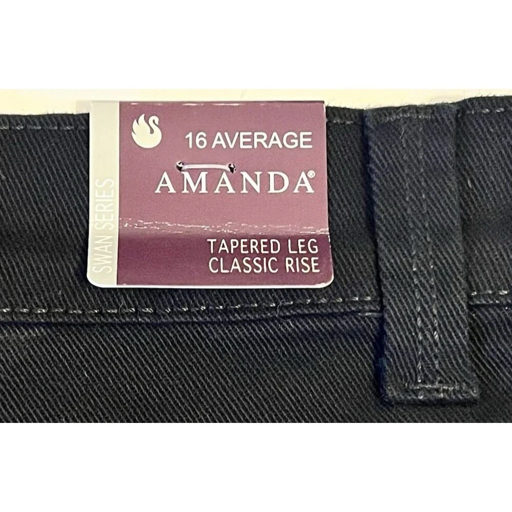 GLORIA VANDERBILT Amanda Black Slimming Stretch Denim Jeans 16 Average NWT - Picture 6 of 8